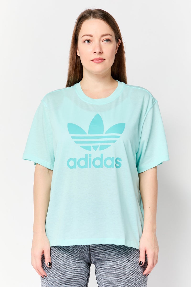 adidas Originals Women Sportswear Fit Short Sleeve Training T-Shirt, Turquoise - Image 1